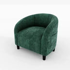 Fauteuil d'appoint en velours, fauteuil club confortable avec accoudoirs, fauteuil crapaud rembourré et moelleux pour salon, chambre, bureau, salle d'attente