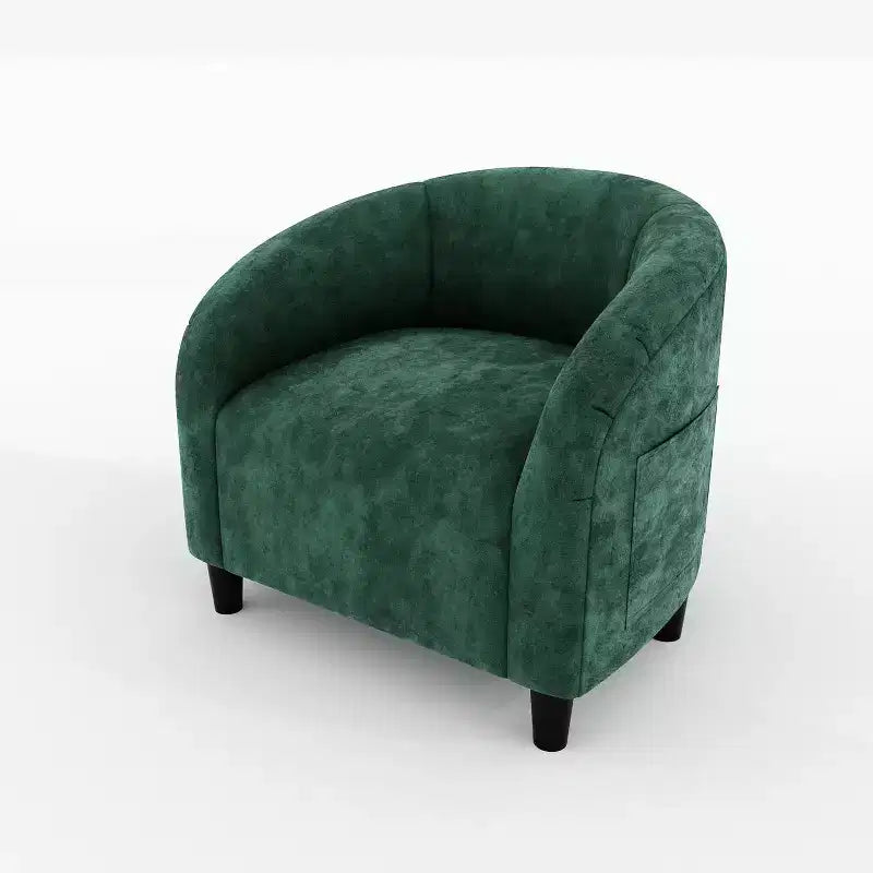 Fauteuil d'appoint en velours, fauteuil club confortable avec accoudoirs, fauteuil crapaud rembourré et moelleux pour salon, chambre, bureau, salle d'attente