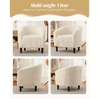 Fauteuil d'appoint en velours, fauteuil club confortable avec accoudoirs, fauteuil crapaud rembourré et moelleux pour salon, chambre, bureau, salle d'attente