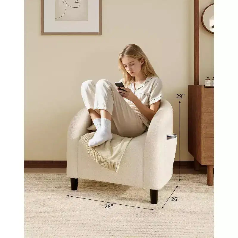 Fauteuil d'appoint en velours, fauteuil club confortable avec accoudoirs, fauteuil crapaud rembourré et moelleux pour salon, chambre, bureau, salle d'attente
