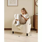 Fauteuil d'appoint en velours, fauteuil club confortable avec accoudoirs, fauteuil crapaud rembourré et moelleux pour salon, chambre, bureau, salle d'attente