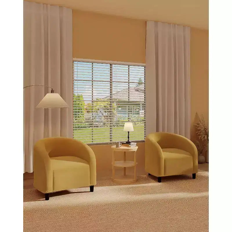 Fauteuil d'appoint en velours, fauteuil club confortable avec accoudoirs, fauteuil crapaud rembourré et moelleux pour salon, chambre, bureau, salle d'attente