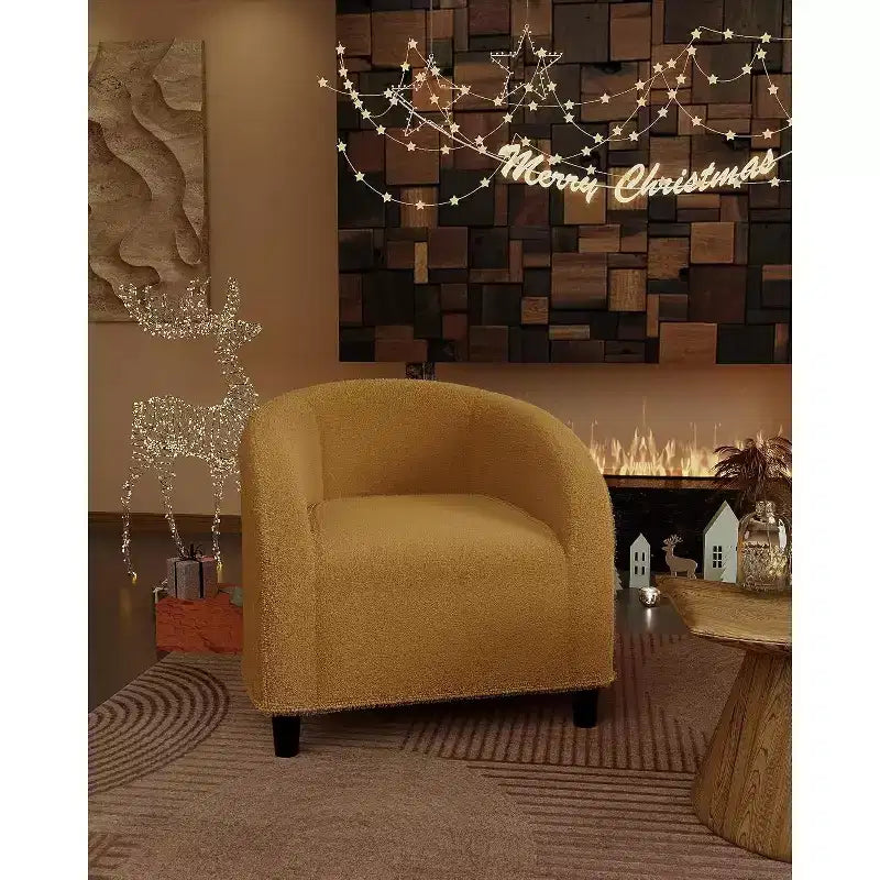 Fauteuil d'appoint en velours, fauteuil club confortable avec accoudoirs, fauteuil crapaud rembourré et moelleux pour salon, chambre, bureau, salle d'attente
