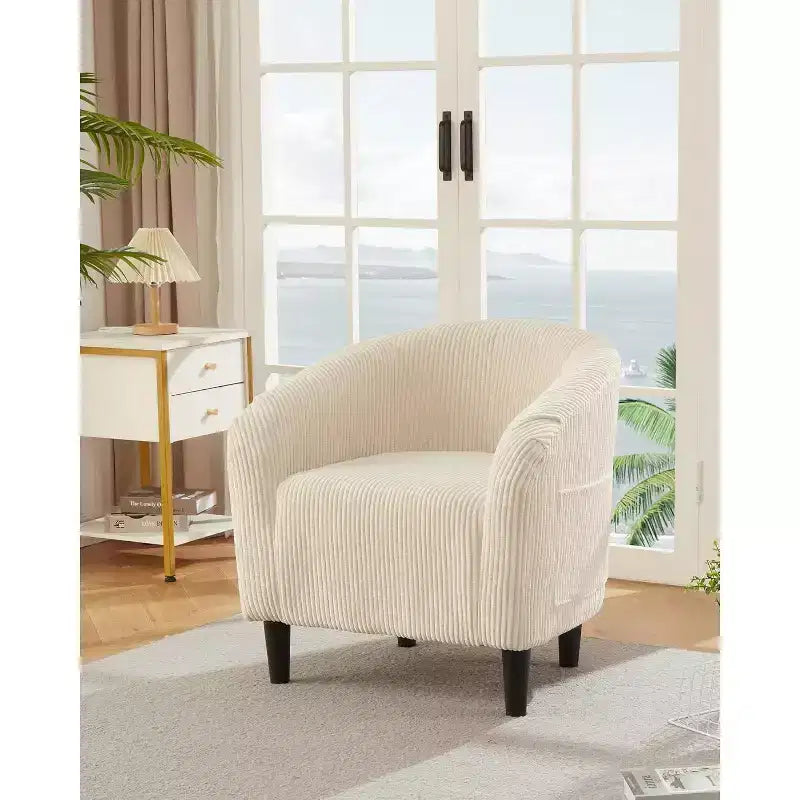 Fauteuil d'appoint en velours, fauteuil club confortable avec accoudoirs, fauteuil crapaud rembourré et moelleux pour salon, chambre, bureau, salle d'attente