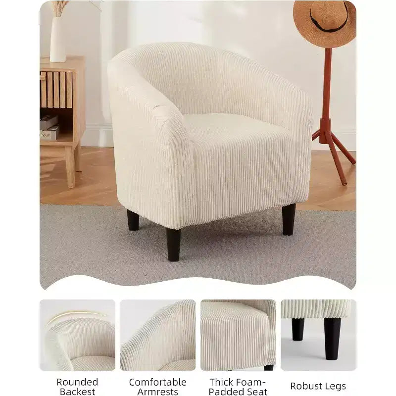 Fauteuil d'appoint en velours, fauteuil club confortable avec accoudoirs, fauteuil crapaud rembourré et moelleux pour salon, chambre, bureau, salle d'attente