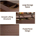 Table Basse Moderne Relevable avec Rangement Caché, Table Centrale Ovale Rustique pour Salon, Table Basse Relevable Gain de Place-Panipeachy