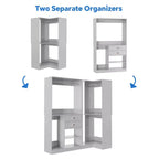 Besiost 71-Ensemble système de penderie autoportante avec tiroirs en bois, Organisateur de penderie d'angle avec tringles de suspension