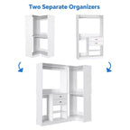 Besiost 71-Ensemble système de penderie autoportante avec tiroirs en bois, Organisateur de penderie d'angle avec tringles de suspension