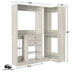 Besiost 71-Ensemble système de penderie autoportante avec tiroirs en bois, Organisateur de penderie d'angle avec tringles de suspension