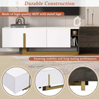 Meuble TV moderne avec tiroir pour téléviseurs de 70 pouces, meuble de rangement TV avec étagères réglables, centre de divertissement avec pieds en métal