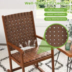 Costway Lot de 2 chaises à bascule avec assise en polyuréthane et cadre en bois d'hévéa, mouvement doux et sûr
