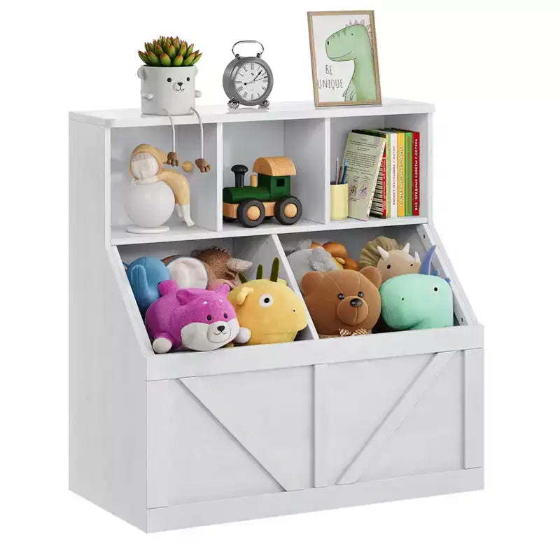 Étagère à Livres et Rangement de Jouets pour Enfants, Organisateur de Rangement de Jouets pour Enfants, Armoire de Rangement de Jouets avec Étagère à Jouets, Organisateur de Jouets et Bacs de Rangement pour Tout-Petits