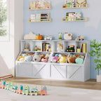 Étagère à Livres et Rangement de Jouets pour Enfants, Organisateur de Rangement de Jouets pour Enfants, Armoire de Rangement de Jouets avec Étagère à Jouets, Organisateur de Jouets et Bacs de Rangement pour Tout-Petits