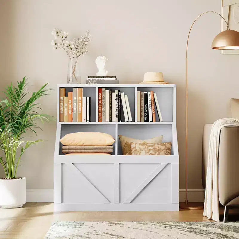 Étagère à Livres et Rangement de Jouets pour Enfants, Organisateur de Rangement de Jouets pour Enfants, Armoire de Rangement de Jouets avec Étagère à Jouets, Organisateur de Jouets et Bacs de Rangement pour Tout-Petits