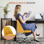 TUYOHW Chaise pivotante croisée à roulettes, chaise de bureau avec hauteur réglable et support lombaire, chaise de jeu sans accoudoirs pour le bureau