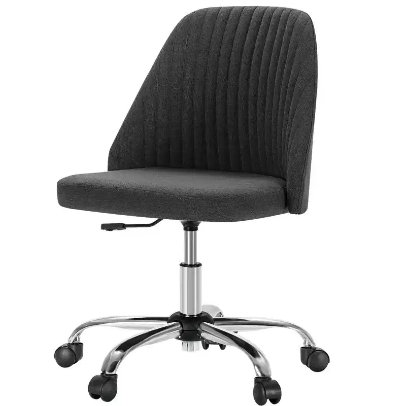 TUYOHW Chaise pivotante croisée à roulettes, chaise de bureau avec hauteur réglable et support lombaire, chaise de jeu sans accoudoirs pour le bureau