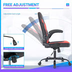 TUYOHW Chaise pivotante en cuir PU à roulettes avec dossier en X et dossier en S, Chaise de bureau avec support lombaire, Chaise de jeu pour le bureau