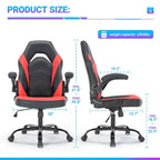 TUYOHW Chaise pivotante en cuir PU à roulettes avec dossier en X et dossier en S, Chaise de bureau avec support lombaire, Chaise de jeu pour le bureau