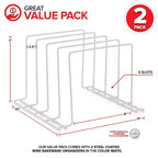 Organisateur de moules à gâteaux en acier Stock Your Home pour armoire ou comptoir - Blanc (Lot de 2)