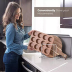 Organisateur de moules à gâteaux en acier Stock Your Home pour armoire ou comptoir - Blanc (Lot de 2)