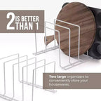 Organisateur de moules à gâteaux en acier Stock Your Home pour armoire ou comptoir - Blanc (Lot de 2)