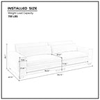 GDFStudio Delara Canapé Rembourré Moderne du Milieu du Siècle à 4 Places de 266 cm