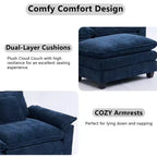Canapé modulable en forme de L EHMKNP 112, canapé moelleux et confortable avec pouf mobile, coussins d'assise profonds pour salon