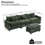 Canapé modulable en forme de L EHMKNP 112, canapé moelleux et confortable avec pouf mobile, coussins d'assise profonds pour salon