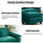 Canapé modulable en forme de L EHMKNP 112, canapé moelleux et confortable avec pouf mobile, coussins d'assise profonds pour salon