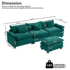 Canapé modulable en forme de L EHMKNP 112, canapé moelleux et confortable avec pouf mobile, coussins d'assise profonds pour salon