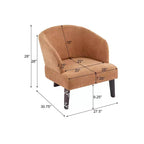 Fauteuil de lecture moderne rembourré Okak avec dossier rond et pieds en bois, fauteuil de canapé de style Mid-Century pour salon, chambre à coucher