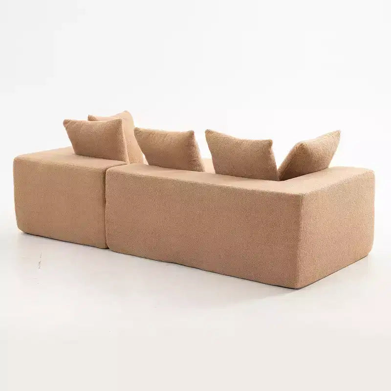 Canapé modulaire Whisen moderne en L, canapé-lit entièrement en mousse compressée avec coussins moelleux, 5 oreillers