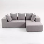 Canapé modulaire Whisen moderne en L, canapé-lit entièrement en mousse compressée avec coussins moelleux, 5 oreillers