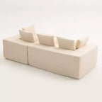Canapé modulaire Whisen moderne en L, canapé-lit entièrement en mousse compressée avec coussins moelleux, 5 oreillers