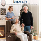 Fauteuil inclinable releveur Garvee Power, canapé en cuir PU avec ports de charge, porte-gobelets, aide à la station debout électrique, télécommande, marron