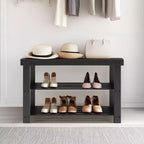 Bestier Banc à chaussures 3 niveaux en bambou, Organisateur de rangement compact, Capacité de 130 kg, Convient pour l'entrée, la chambre, le salon, le balcon