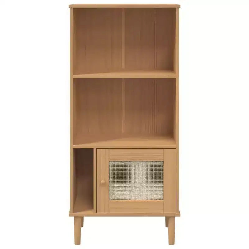 vidaXL Bibliothèque Étagère Meuble de Rangement SENJA Effet Rotin Bois de Pin Massif