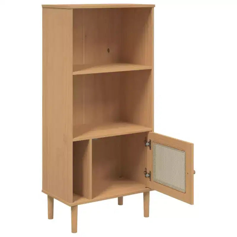 vidaXL Bibliothèque Étagère Meuble de Rangement SENJA Effet Rotin Bois de Pin Massif