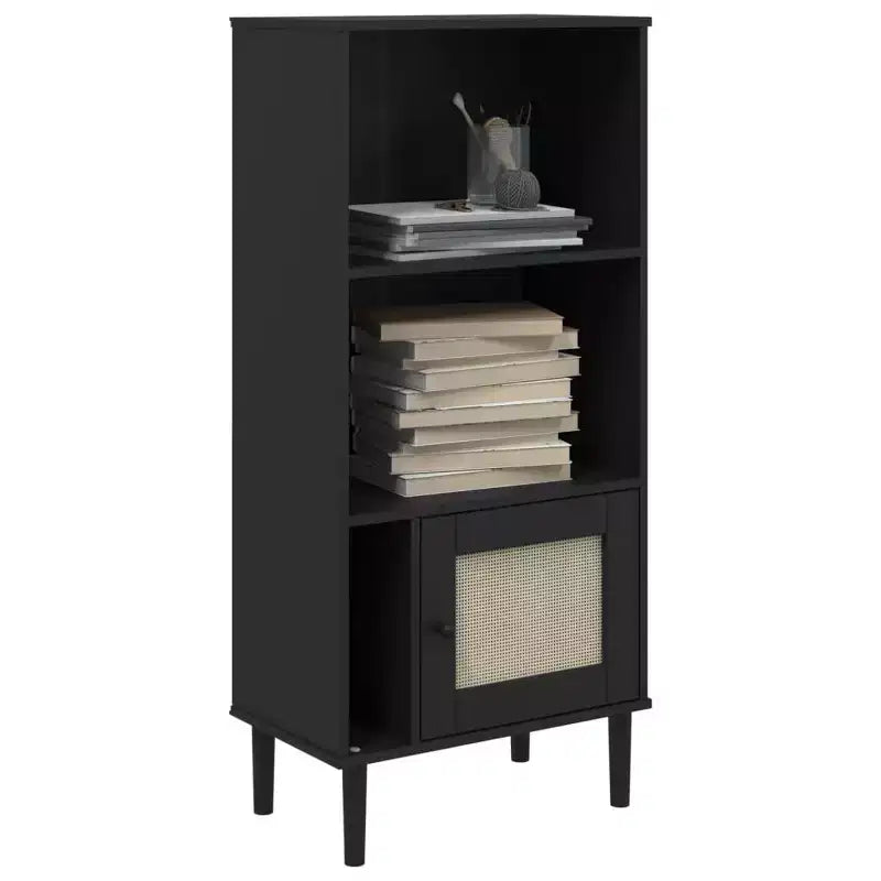 vidaXL Bibliothèque Étagère Meuble de Rangement SENJA Effet Rotin Bois de Pin Massif