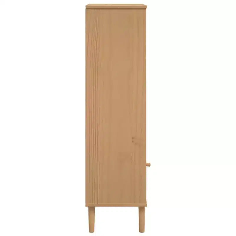 vidaXL Bibliothèque Étagère Meuble de Rangement SENJA Effet Rotin Bois de Pin Massif