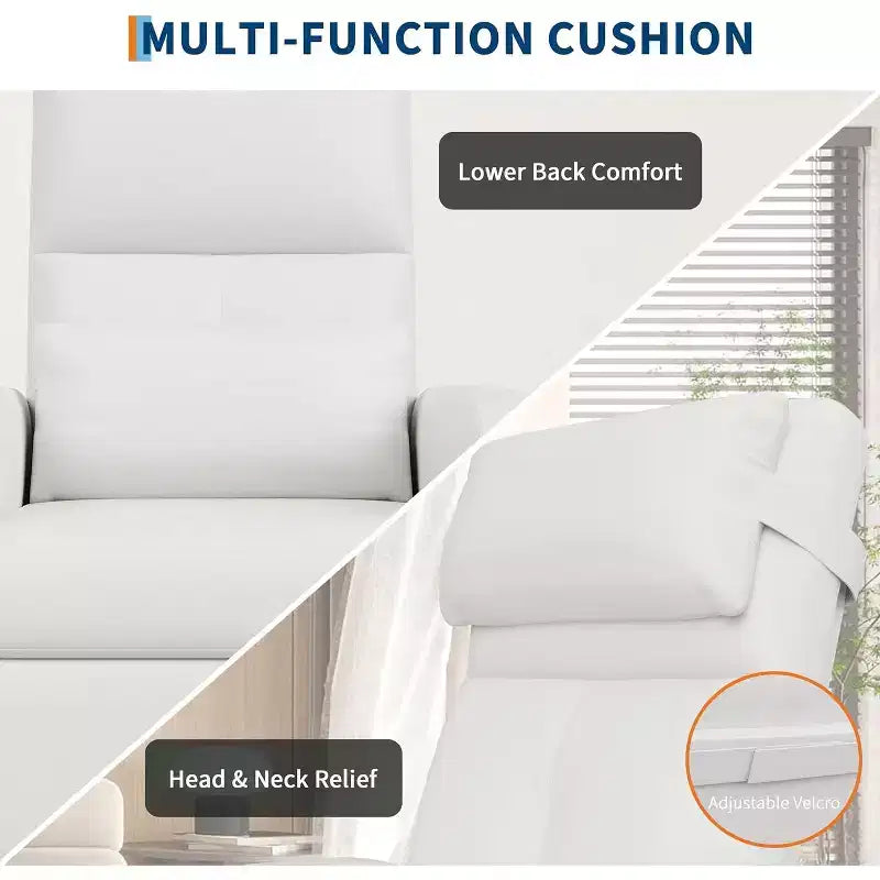 Fauteuil inclinable électrique avec massage et chauffage, inclinable ergonomique en cuir PU surdimensionné, 2 poches latérales et port USB