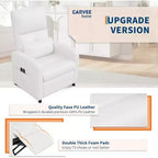 Fauteuil inclinable électrique avec massage et chauffage, inclinable ergonomique en cuir PU surdimensionné, 2 poches latérales et port USB