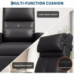Fauteuil inclinable électrique avec massage et chauffage, inclinable ergonomique en cuir PU surdimensionné, 2 poches latérales et port USB