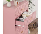 Commode haute de chambre à coucher avec 5 tiroirs, commode en bois avec poignées dorées, armoire de rangement en bois et tiroirs de rangement pour salon