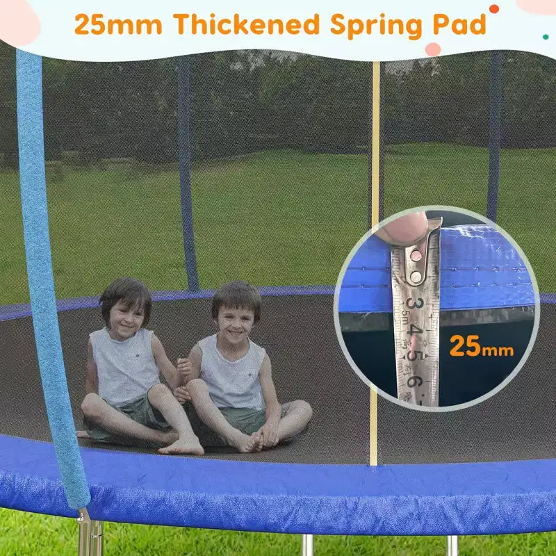 Trampoline d'extérieur 3,66 m avec filet de sécurité – Capacité de 200 kg Certifié ASTM F2225-15 Filet anti-écart Résistant à la rouille pour enfants et adultes