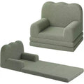 2-in-1 Kids Convertible Sofa Chair, Soft Teddy Fleece, Folds Out to lounger or Bed,Perfect for Playroom, Nursery, or as a Birthday Gift
