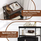 Costway Commode à 4 tiroirs avec étagère et bacs en tissu, unité de rangement industrielle