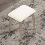 Coiffeuse contemporaine en bois Okak avec tabouret, coiffeuse de maquillage avec miroir rond et 1 tiroir, coiffeuse pour filles pour chambre à coucher, dressing