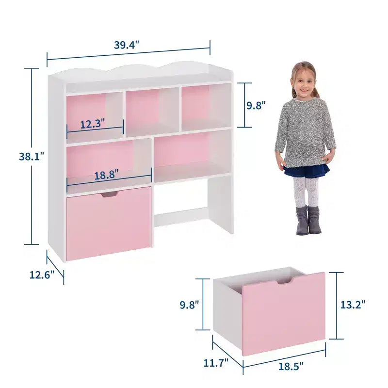 Organisateur de rangement pour jouets, étagère à livres pour enfants, armoire de rangement pour jouets, bibliothèque pour tout-petits pour chambre d'enfant, chambre à coucher, chambre de bébé, salon