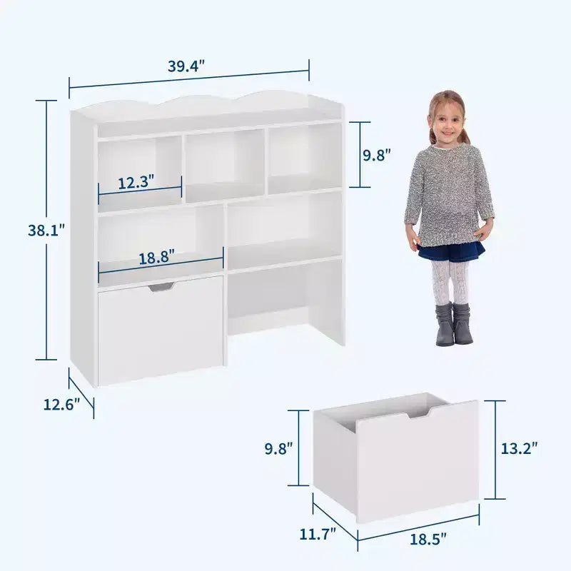 Organisateur de rangement pour jouets, étagère à livres pour enfants, armoire de rangement pour jouets, bibliothèque pour tout-petits pour chambre d'enfant, chambre à coucher, chambre de bébé, salon